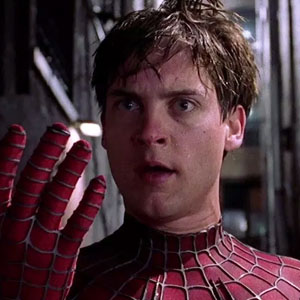 Tobey Maguire as Spider-Man/Peter Parker in Spider-Man 2